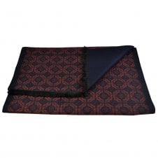 Navy Blue & Orange Patterned Autumn Winter Luxury Soft Feel Scarf