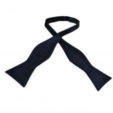 Navy Blue Paisley Pattern Men's Self Tie Bow Tie