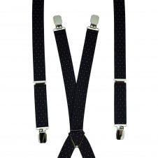 Navy Blue, Pink & Light Blue Polka Dot Men's Trouser Braces