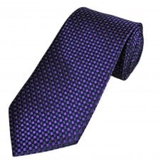 Navy Blue & Purple Checked Men's Tie
