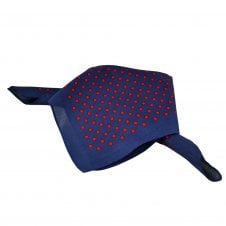 Navy Blue & Red Polka Dot Bandana Neckerchief