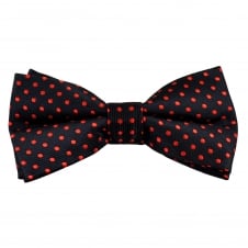 Navy Blue & Red Polka Dot Men's Bow Tie