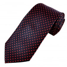 Navy Blue & Red Polka Dot Men's Tie