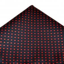 Navy Blue & Red Polka Dot Pocket Square Handkerchief