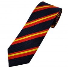 Navy Blue, Red & Yellow Striped Men's Tie