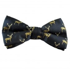 Navy Blue Reindeer Novelty Christmas Bow Tie