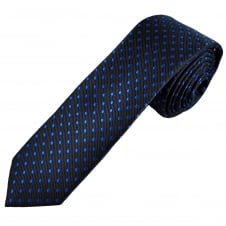 Navy Blue & Royal Blue Polka Dot Boys Skinny Tie