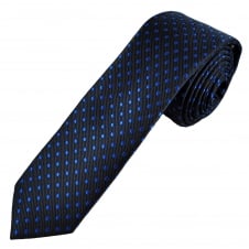 Navy Blue & Royal Blue Polka Dot Men's Skinny Tie