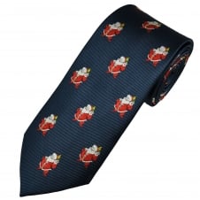 Navy Blue Santa Claus Men's Novelty Christmas Tie