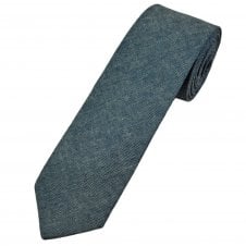 Navy Blue & White 100% Cotton Men's Tie