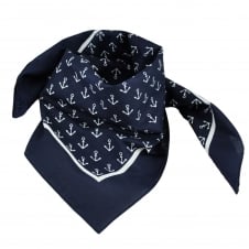 Navy Blue & White Anchors Bandana Neckerchief
