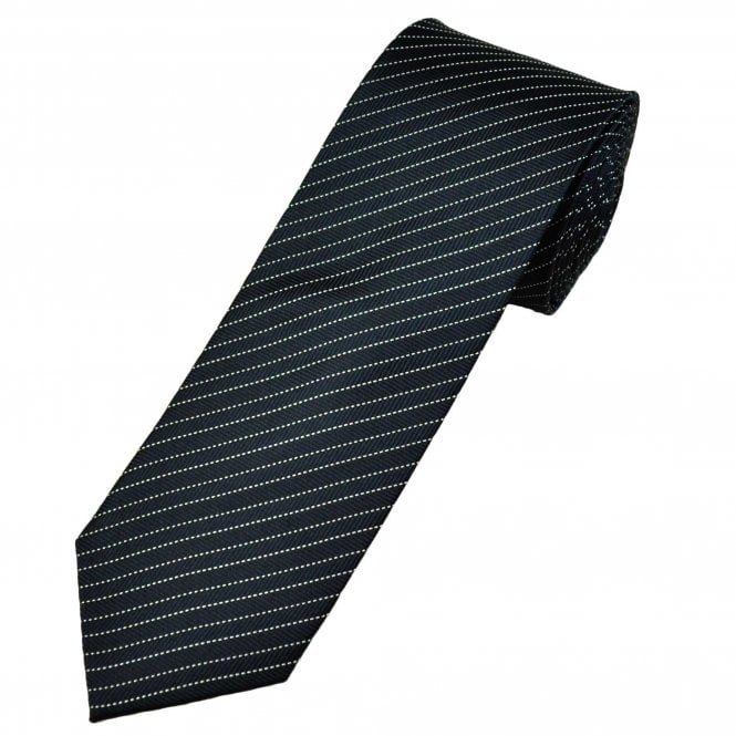 Navy Blue & White PinStripe Men's Silk Tie
