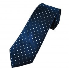 Navy Blue & White Polka Dot Men's Tie