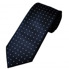 Navy Blue & White Polka Dot Men's Tie
