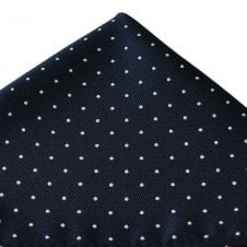 Navy Blue & White Polka Dot Pocket Square Handkerchief