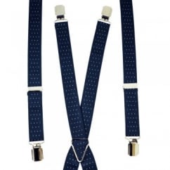 Navy Blue & White Polka Dot Skinny Trouser Braces
