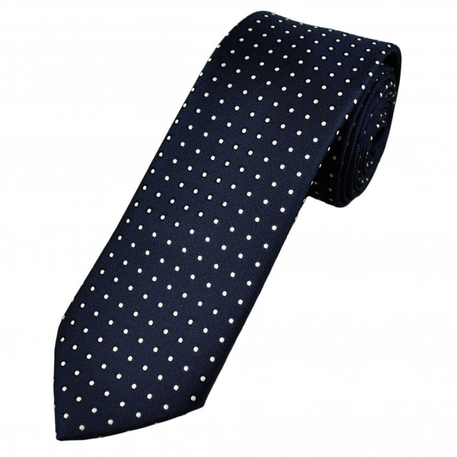 Navy Blue & White Polka Dot Tie