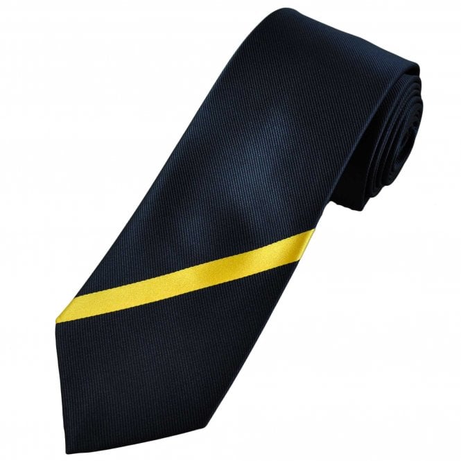 Navy Blue With Gold Stripe Men's Tie
