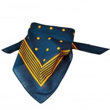 Navy Blue With Orange Stripes & Polka Dot Bandana Neckerchief