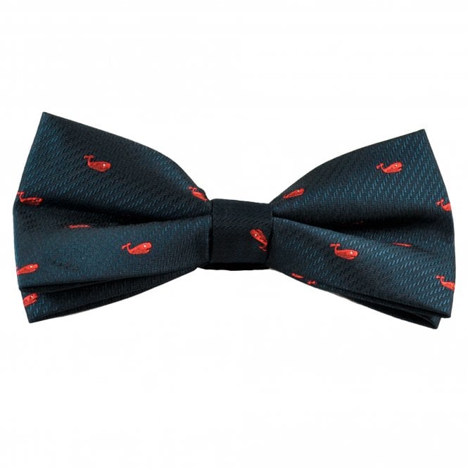 Navy Blue With Red Whale Novelty Bow Tie