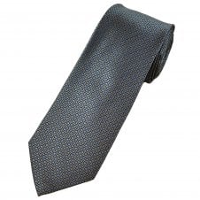 Navy, Grey & Light Blue Pattern Men's Silk Tie