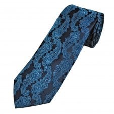 Navy & Light Blue Paisley Pattern Men's Tie