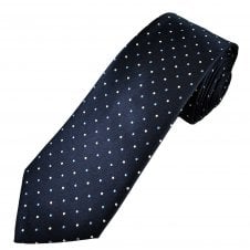 Navy, Light Blue & White Polka Dot Men's Extra Long Tie