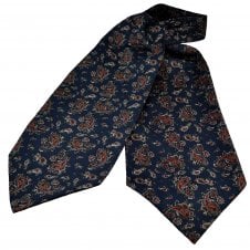 Navy, Red, Burgundy, Silver & Yellow Paisley Patterned Day Cravat