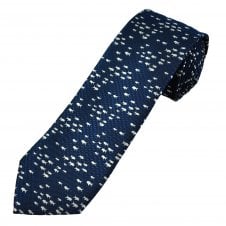 Navy & Royal Blue with White Fish Men's Novelty Tie