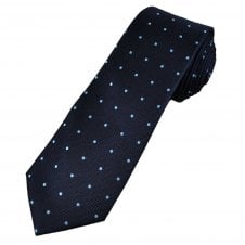 Navy & Sky Blue Polka Dot Men's Tie