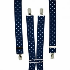 Navy & Sky Blue Polka Dot Men's Trouser Braces