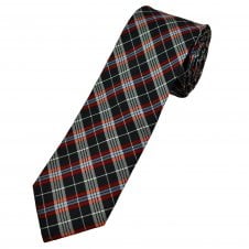Navy, White, Red & Light Blue Tartan Checked Men's Silk Tie