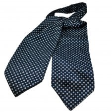 Navy, White & Sky Blue Flower Pattern Men's Day Cravat