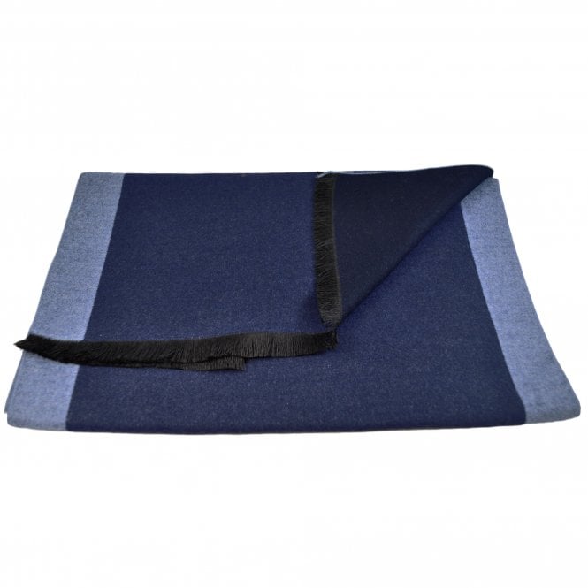 Navy with Light Blue Edge Autumn Winter Luxury Soft Feel Scarf