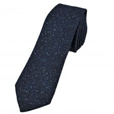Navy with Light Blue Fleck Wool Blend Men's Tie by Lupi Romani