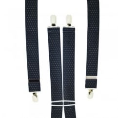 Navy & Yellow Polka Dot Men's Trouser Braces