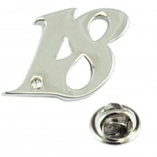 Number 18, 18th Birthday Lapel Pin Badge with Crystal - Rhodium Plated