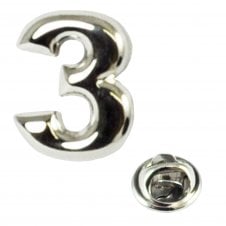 Number 3 Lapel Pin Badge