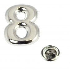 Number 8 Lapel Pin Badge