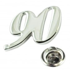 Number 90, 90th Birthday Lapel Pin Badge with Crystal - Rhodium Plated