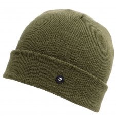 Olive Green Fine Knitted Beanie Hat with Rubber Tresanti Logo