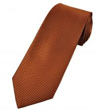 Orange & Black Diamond Check Pattern Men's Extra Long Tie