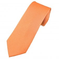Orange & Ivory Cream Micro Checked Pattern Luxury Silk Men's Tie