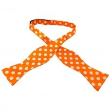 Orange & Ivory Polka Dot Men's Self Tie Bow Tie
