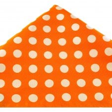 Orange & Ivory Polka Dot Pocket Square Handkerchief 
