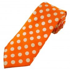 Orange & Ivory Polka Dot Tie