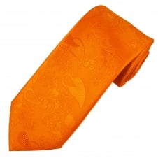 Orange Paisley Patterned Men's Tie