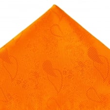Orange Paisley Patterned Pocket Square Handkerchief