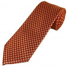 Orange, Red & White Polka Dot Men's Tie