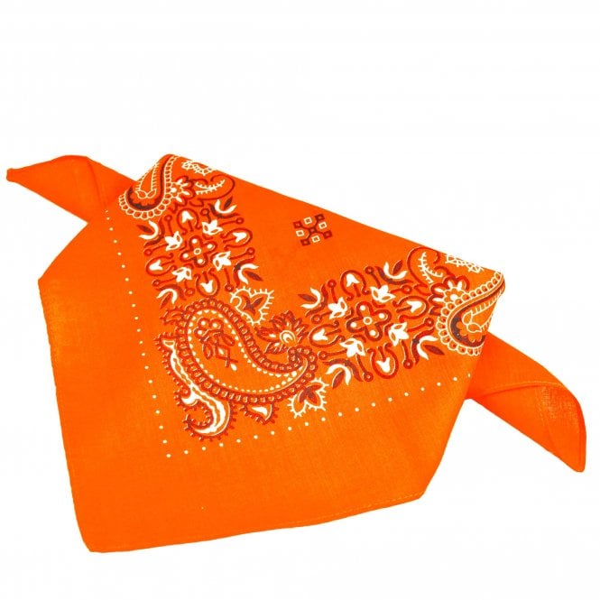 Orange , White & Black Patterned Bandana Neckerchief
